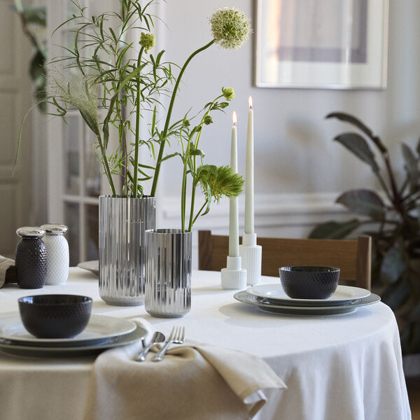 Lyngby Vase 20.5 cm, stainless steel, Lyngby Porcel&aelig;n
