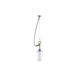 Well Glass Pendant 7679, galvanised silver/frosted, Original BTC