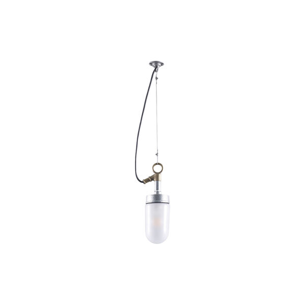 Well Glass Pendant 7679, galvanised silver/frosted, Original BTC