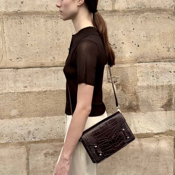 Jolie Grande bag, brown croco, Naledi Copenhagen