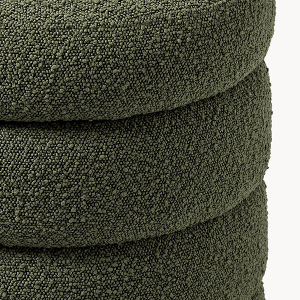 Alto Bench with Storage Space, bouclé dark green, Westwing Collection