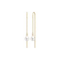 Tasha Chain Earrings, gold/white pearl, Julie Sandlau