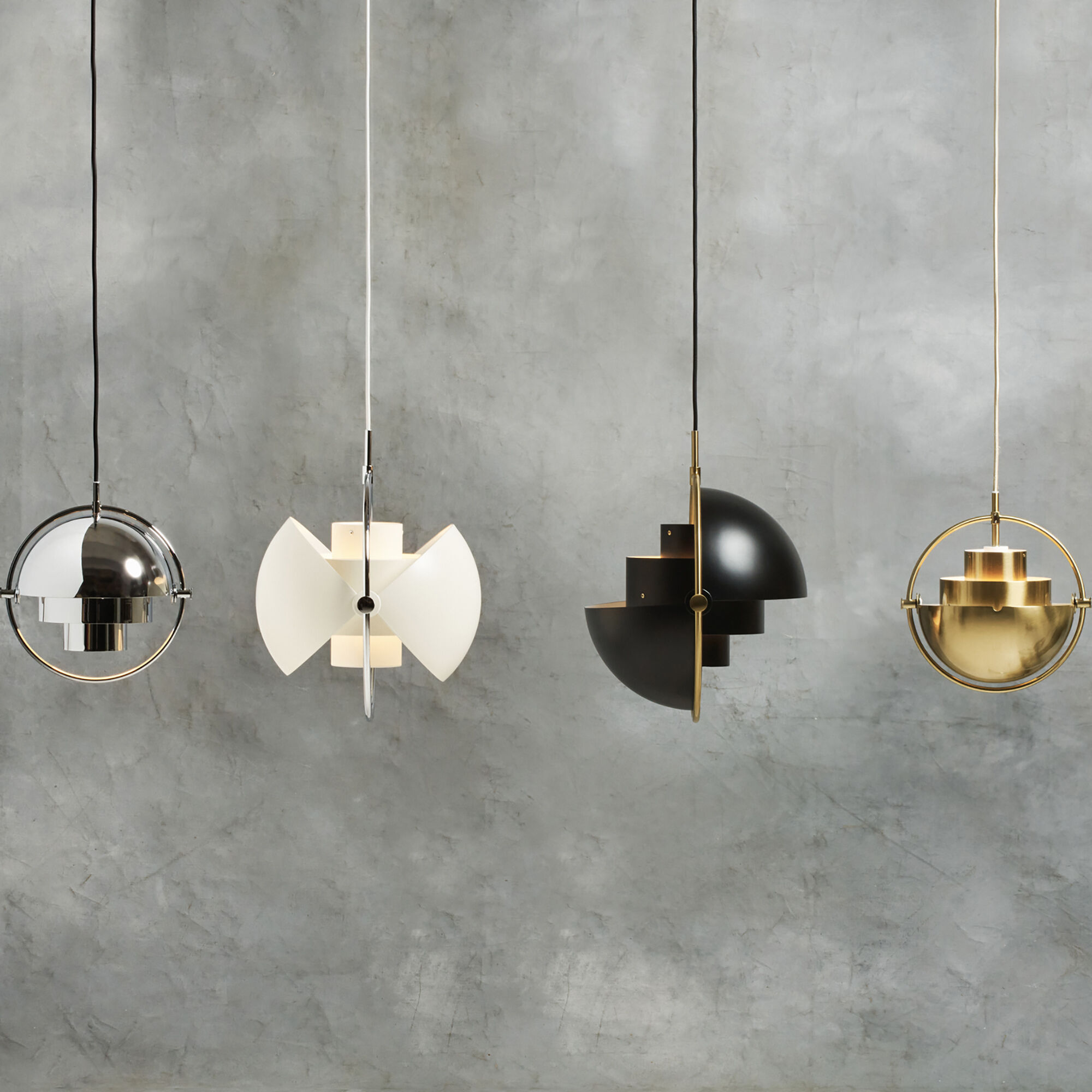 Multi-Lite Pendant, white semi matt/chrome