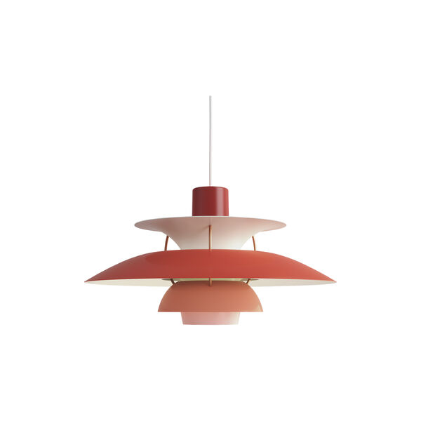 PH 5 Pendant, hues of red, Louis Poulsen