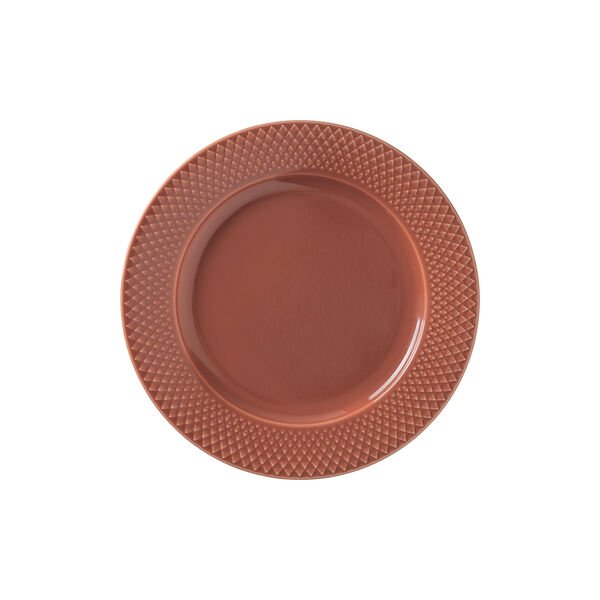 Rhombe Color Lunch Plate Ø 23 cm, terracotta Rhombe Color Lunch Plate Ø 23 cm, terracotta, Lyngby Porcelæn