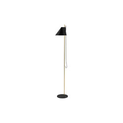 Yuh Floor Lamp, black/brass, Louis Poulsen