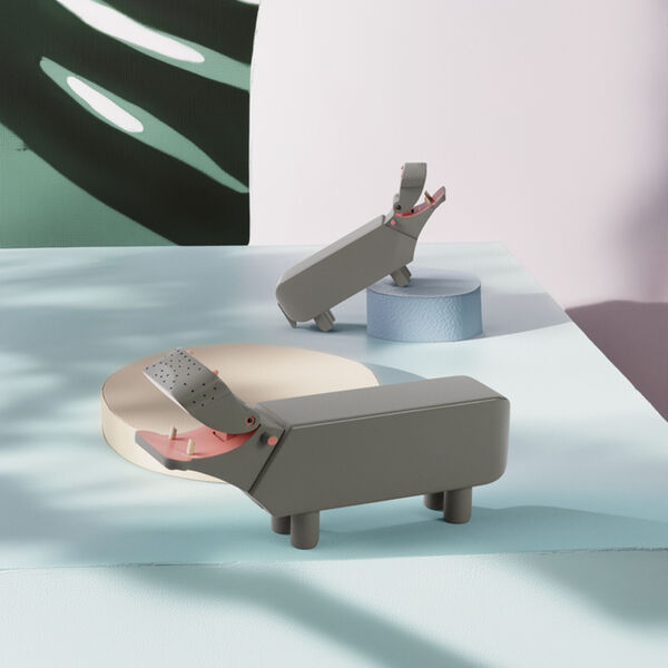 Hippo small, grey, Kay Bojesen Denmark