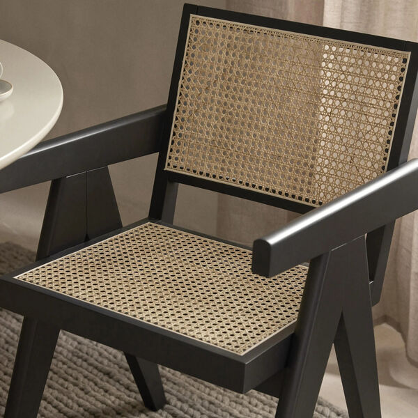 Sissi Armrest Chair, black/light beige, Westwing Collection