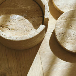 Coasters and holder 4 pcs, sand, HOEME Copenhagen