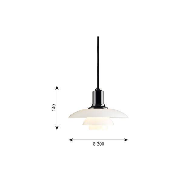 PH 2/1 Pendant, black, Louis Poulsen