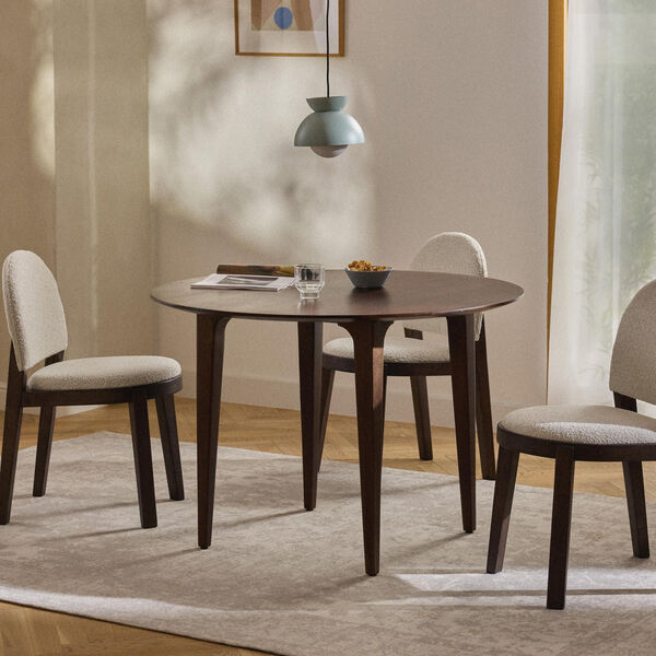Archie Round Oak Dining Table, mango wood, Westwing Collection