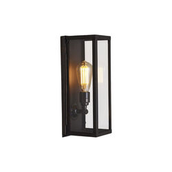 Narrow Box Wall Light 7650 (Internally Glazed), weathered brass/clear, Original BTC