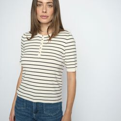 MMAliz Caliz Stripe SS Knit, india ink, MOS MOSH