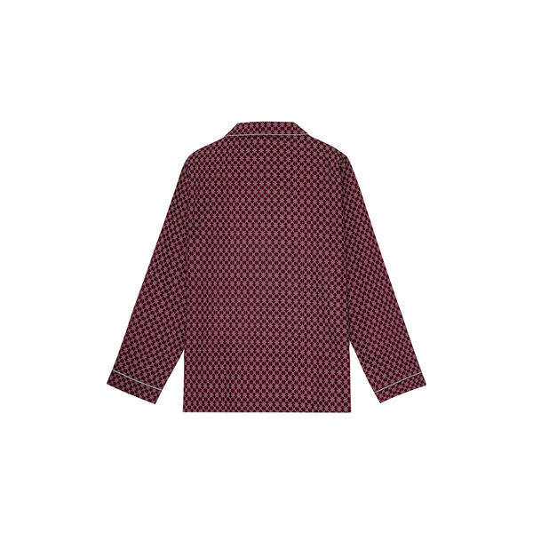 Megeve Pyjamas, bordeaux off white print/grey piping, Ambassador 1867