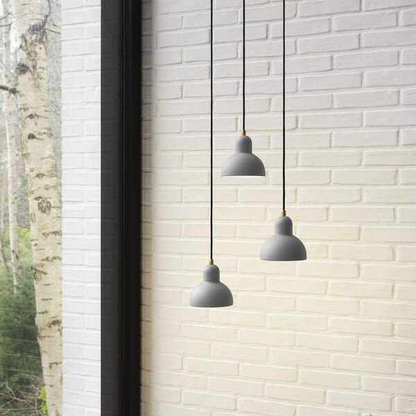 KAISER idell™ 6722-P Pendant, easy grey/brass, Fritz Hansen