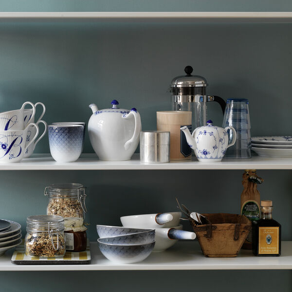 Blue Fluted Plain Teapot, Royal Copenhagen