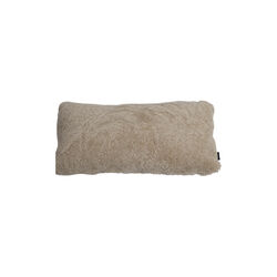 New Zealand Short Wool & Curly Sheepskin Cushion, pearl, NATURES Collection