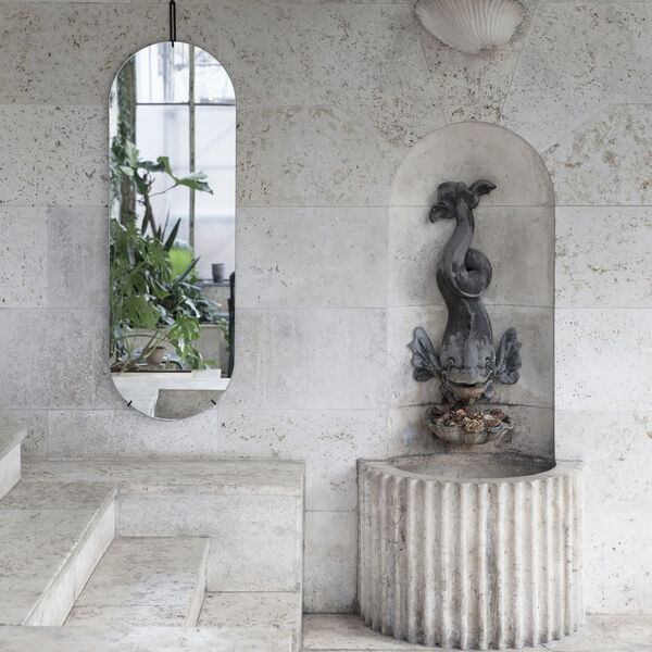 Tall Wall Mirror, black, MOEBE