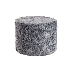 Pouf of New Zealand Short Wool & Curly Sheepskin, light grey, NATURES Collection