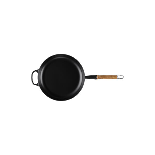 Signature cast iron frying pan with wooden handle &Oslash; 28 cm, matte black, Le Creuset