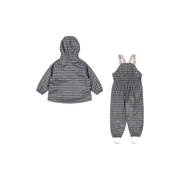 Rainy Palme Set, laurel blue check, Konges Sløjd