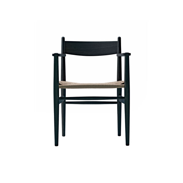 CH37 Dining Chair, black lacquered oak/natural, Carl Hansen & Søn