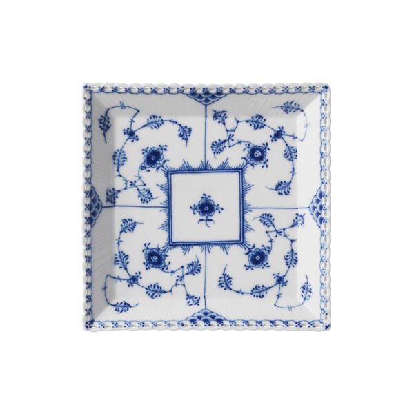 Blue Fluted Full Lace Small Square Dish 14 cm Blue Fluted Full Lace Small Square Dish 14 cm, Royal Copenhagen