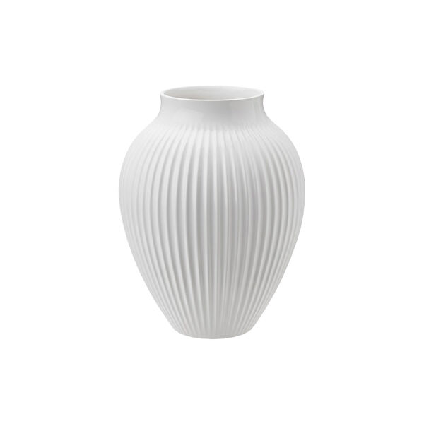 Knabstrup vase ripple, white, Knabstrup Keramik