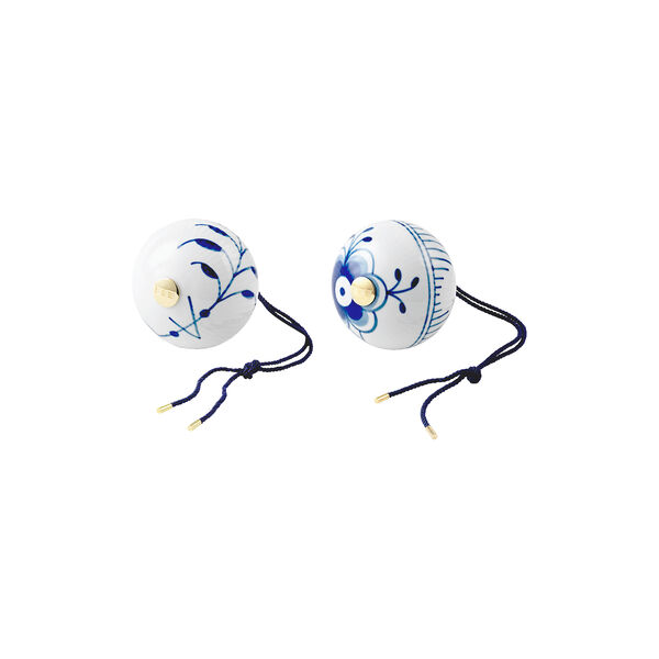 Blue Fluted Mega Christmas Bauble Set 2 pcs, Royal Copenhagen