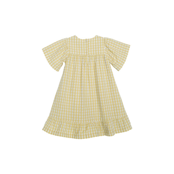 Flair Dress, lemon checks, Serendipity