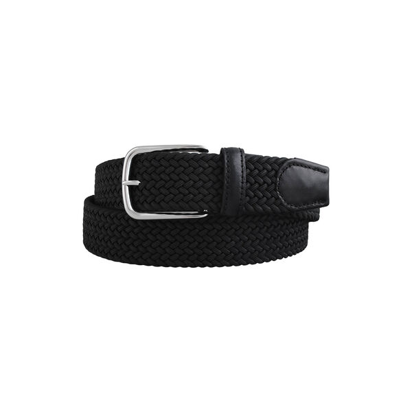 Black elastic ribbon belt, black, BSWK