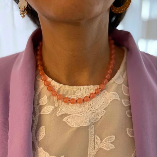 Jasmine small necklace, peach, Nuni Copenhagen