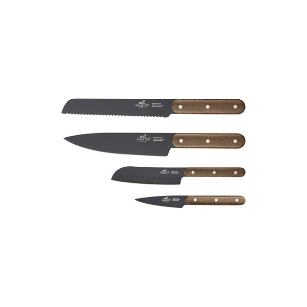 Phenix Walnut Knife set 4 parts, Lion Sabatier