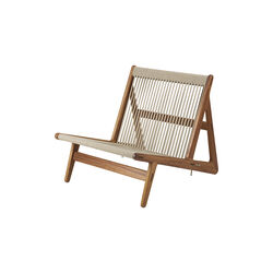 MR01 Outdoor Initial Lounge Chair, oiled iroko/sunfire melange beige/sand MR01 Outdoor Initial Lounge Chair, oiled iroko/sunfire melange beige/sand, GUBI