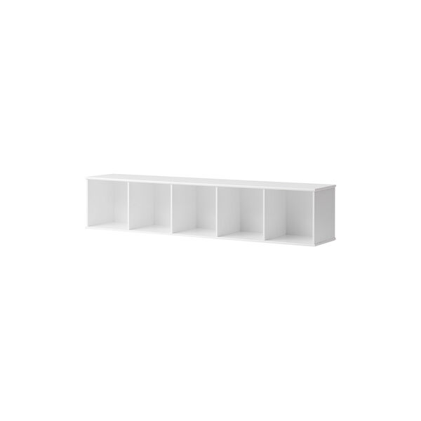 Wood Shelving Unit 5x1 Horizontal with Support, Oliver Furniture