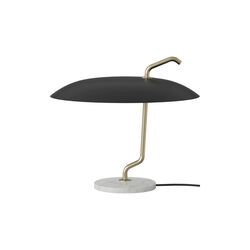 Model 537 Table Lamp, brass/black/white, Astep
