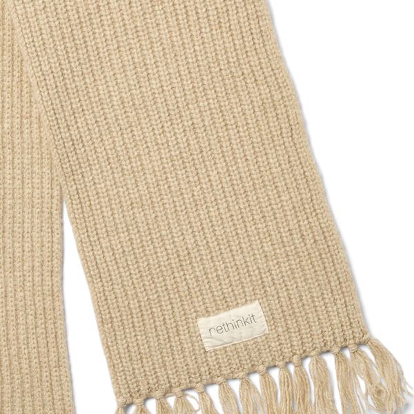 Knitted Scarf Fringes Chamonix, fossil melange, Rethinkit