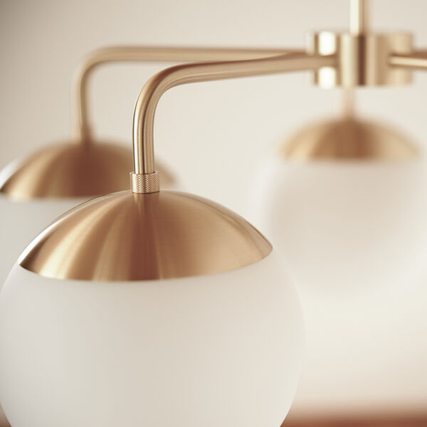 Lord 5 Chandelier, brass/opal, Rubn