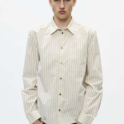 WWAdrian shirt, silver birch stripe, Wood Wood