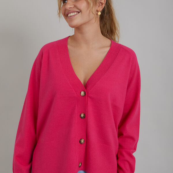 cardigan, neon pink