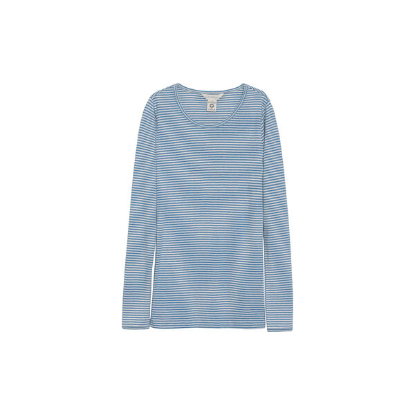 Slim Tee Stripe, azur/ecru, Serendipity