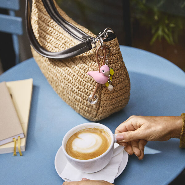 Bird Keychain with Natural Leather, rose, Kay Bojesen Denmark