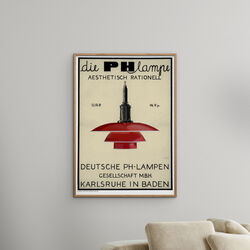 PH Lamp - Red, Poster & Frame