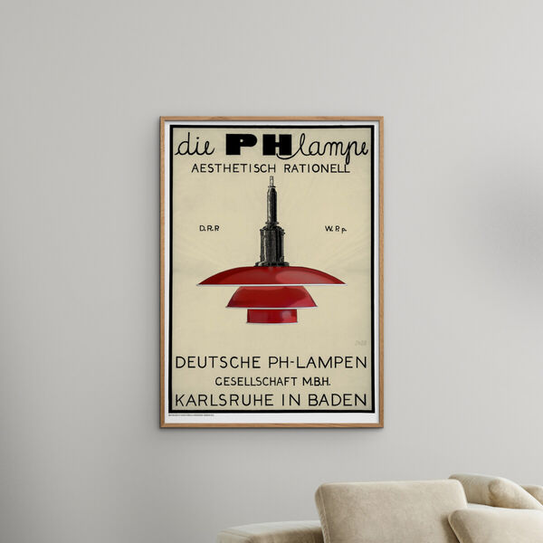 PH Lamp - Red, Poster & Frame