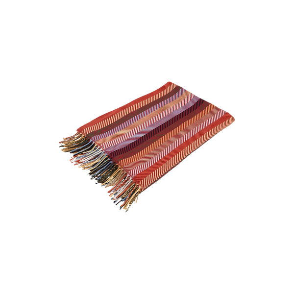 Striped Throw, red, Geismars V&aelig;verier