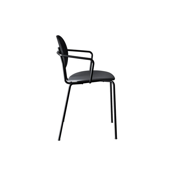 PIET HEIN Chair With Arms, black lacquered oak/Solid Black 509 PIET HEIN Chair With Arms, black lacquered oak/Solid Black 509, Sibast Furniture