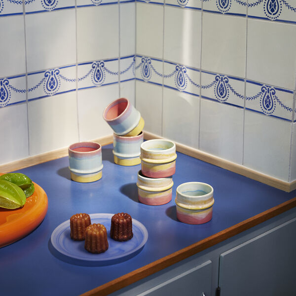 Poppery Mug, pink/mint/yellow, Kähler