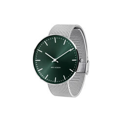 City Hall Wrist Watch, evergreen/steel, Arne Jacobsen Watches