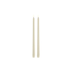 LED slim taper candle 2-pack, oyster grey, Uyuni Lighting