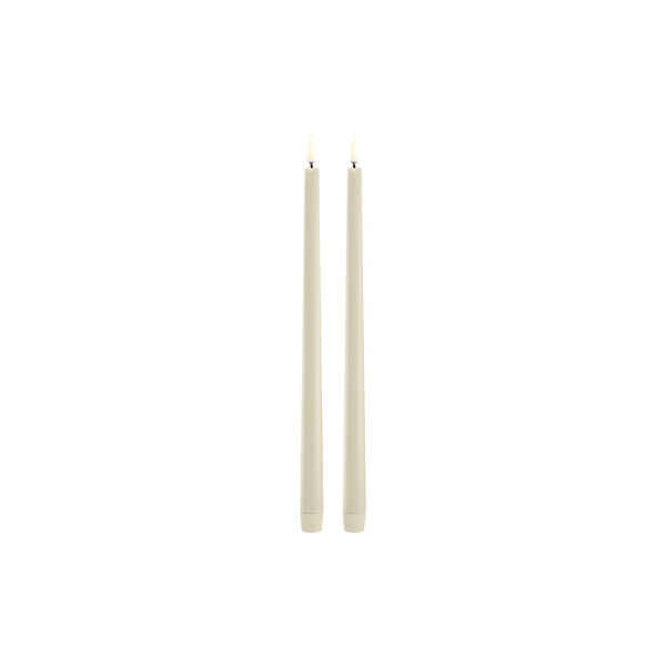 LED slim taper candle 2-pack, oyster grey, Uyuni Lighting